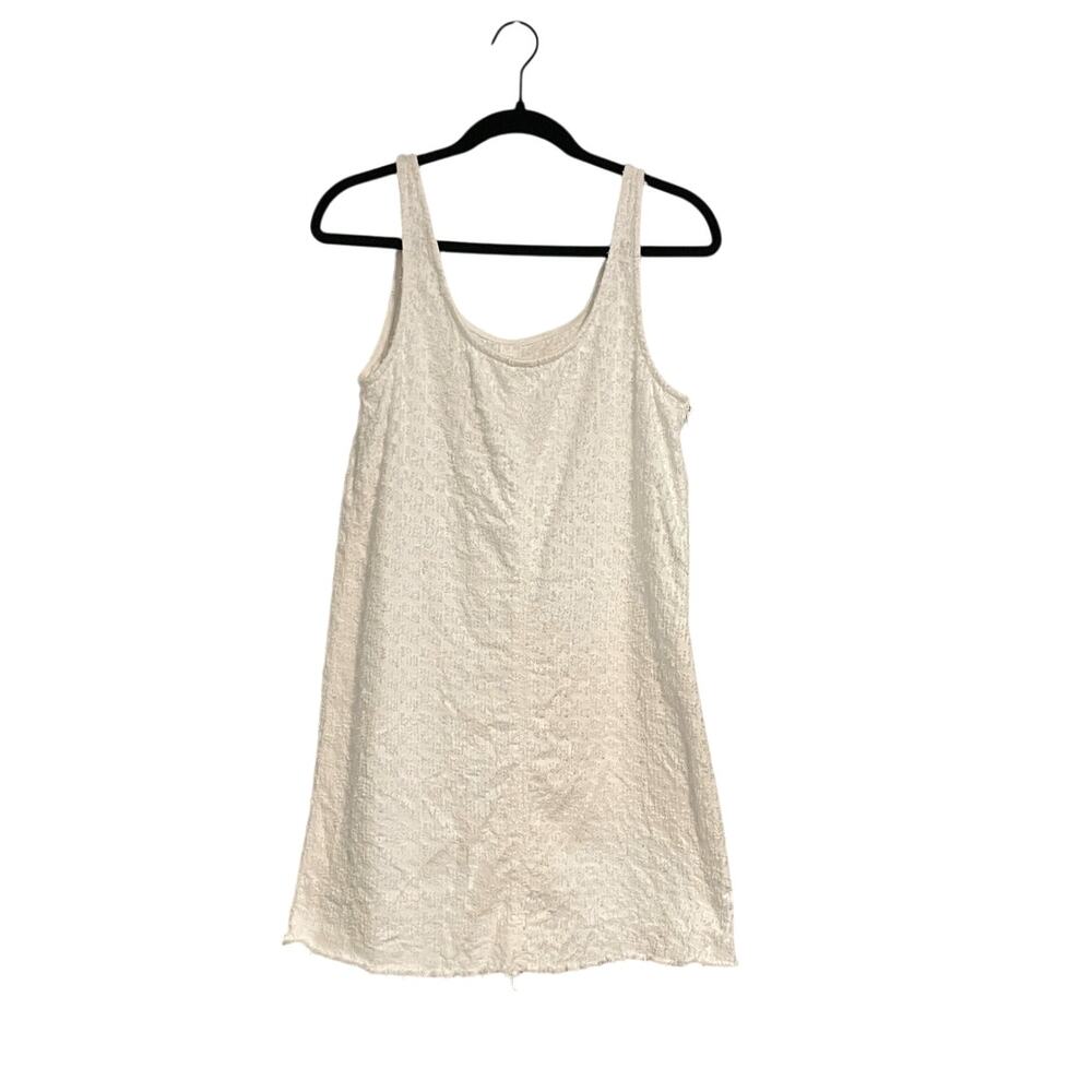 Rag & Bone White Tweed Mini Dress Denim Kimmie Raw Hem Coastal Indie -Small - Picture 2 of 8